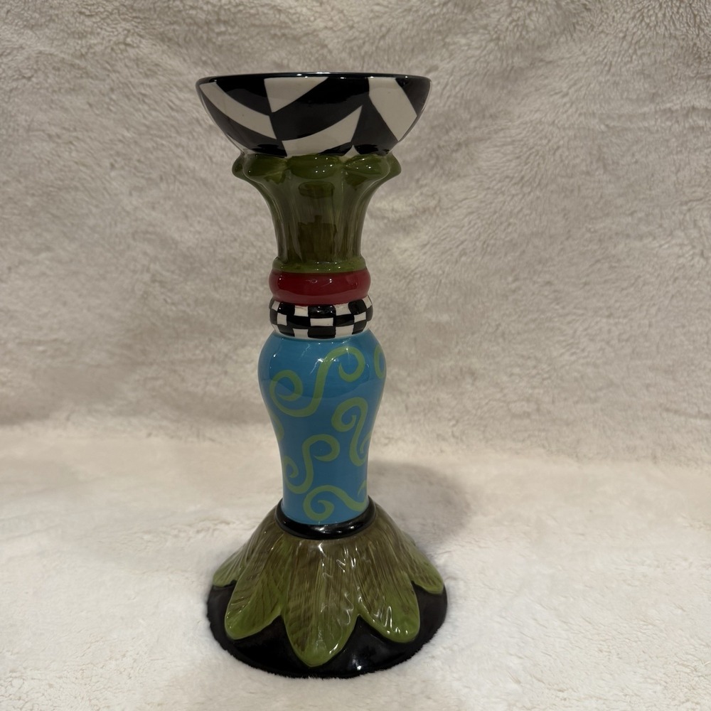 Certified International Classic Rose 10" Pillar Candleholder 10308419 Whimsical